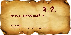 Mezey Napsugár névjegykártya